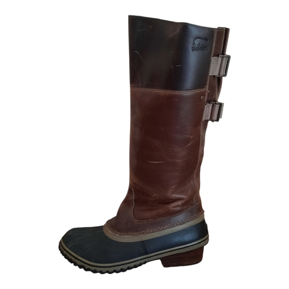 Sorel Brown and Black Combat Boots - Picture 1 of 15